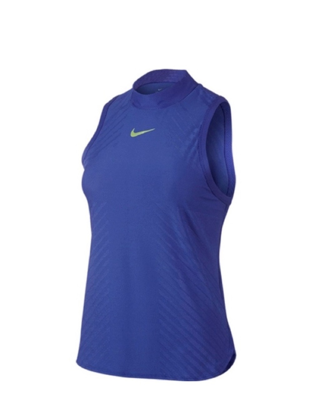 Nike Women’s Royal Blue Sleeveless Training Tank with Lime Nike Swoosh Tennis